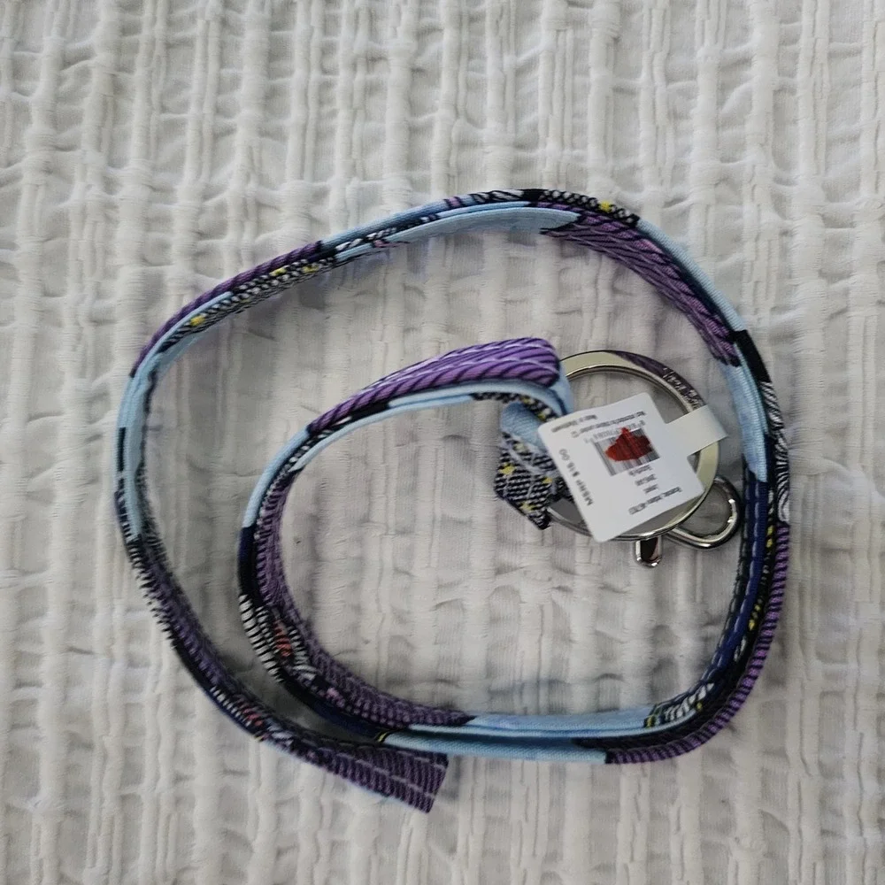 Vera Bradley Butterfly By Lanyard Blue Purple Floral ID Key Holder 28145-X49 NEW